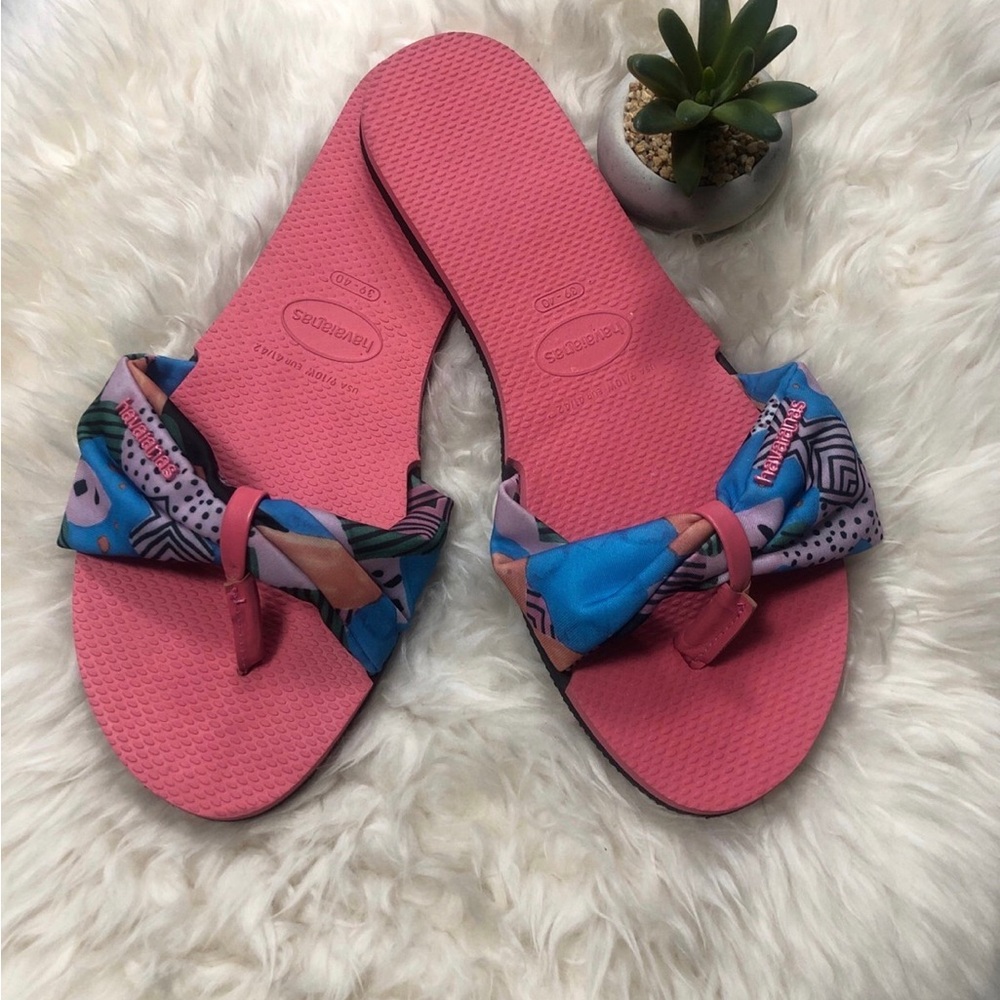 Havaianas Tropical FLIP FLOP Slides Sandals 9/10W nwot